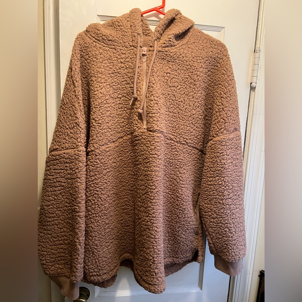 Pink Sherpa quarter zip